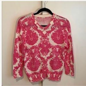 ISO J crew pink/white Damask sweater. L or XL.